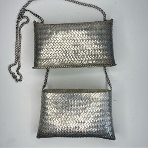 Silver Chain Crossbody Bag, Holiday Gift, Vintage, Classic, Festival Bag, Shiny